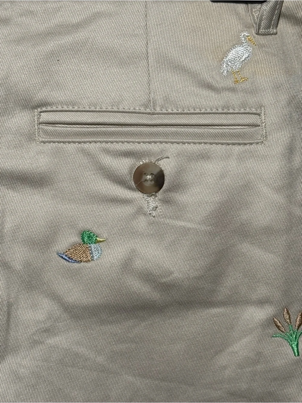 Beaufort Bonnet Company TBBC Embroidered Charlie Chino Khaki Shorts Ducks (026)